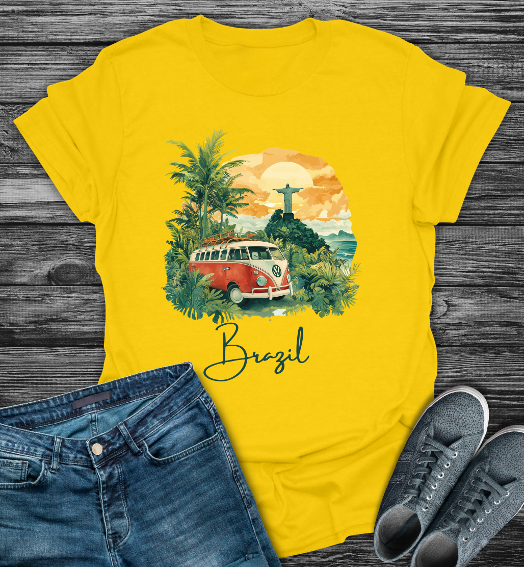 Brazil Vintage VW Camper Van Softstyle T-Shirt