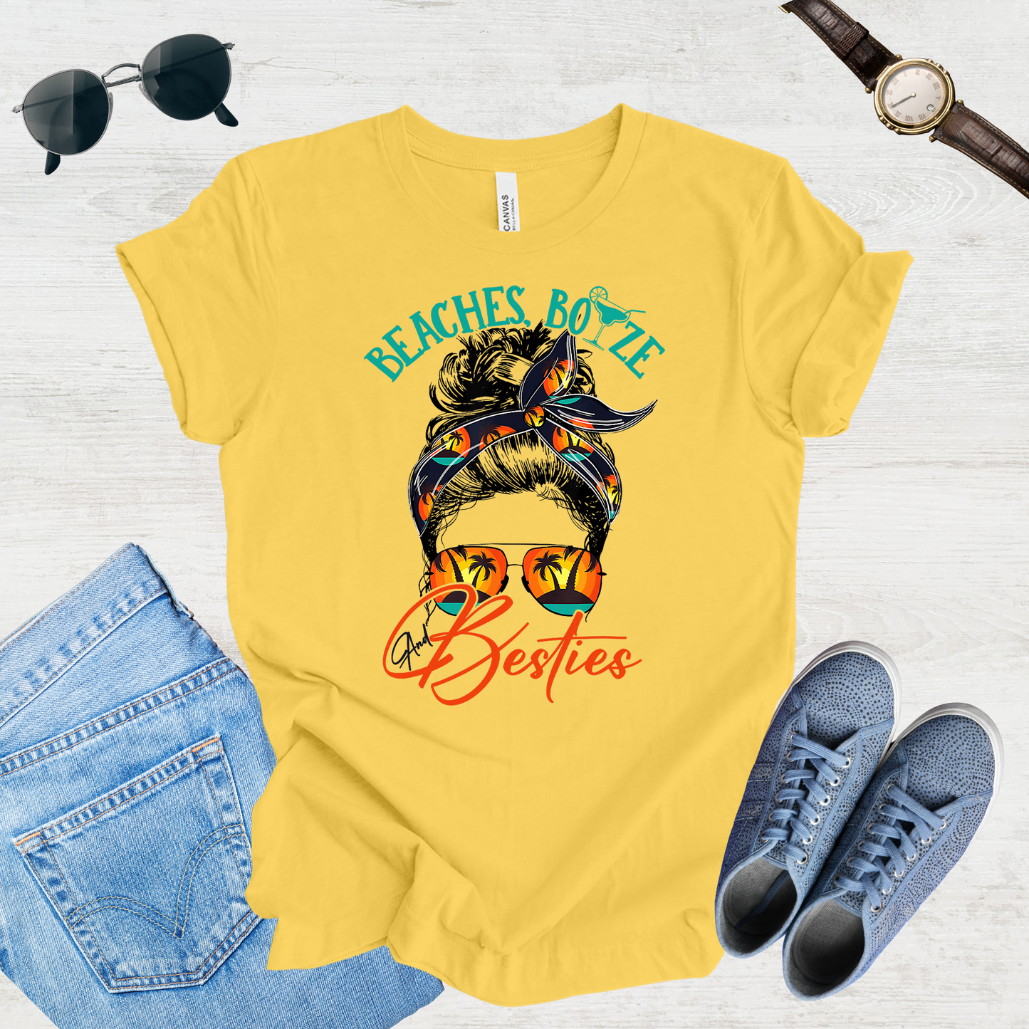 Beaches, Breeze & Besties Tee