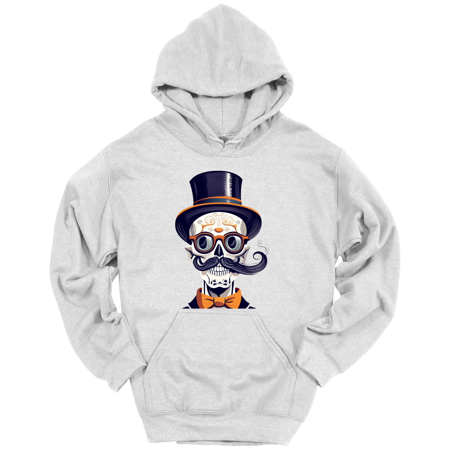 Creepy Black Hat Skull Halloween Hoodie
