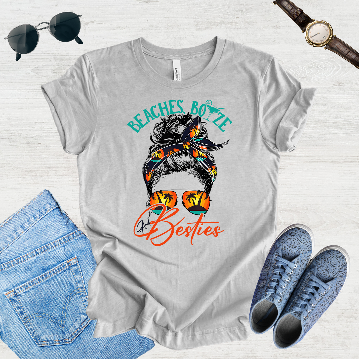 Beaches, Breeze & Besties Tee