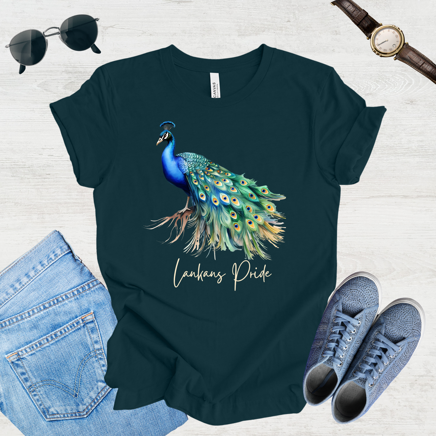 Majestic Peacock Sri Lanka Tee