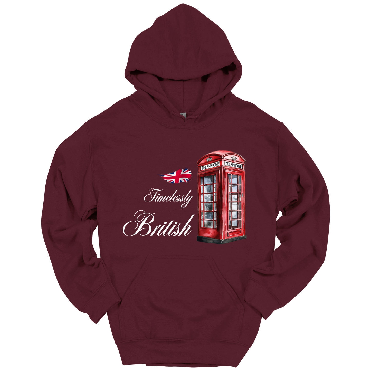 Timelessly British Red Phone Booth Unisex Hoodie