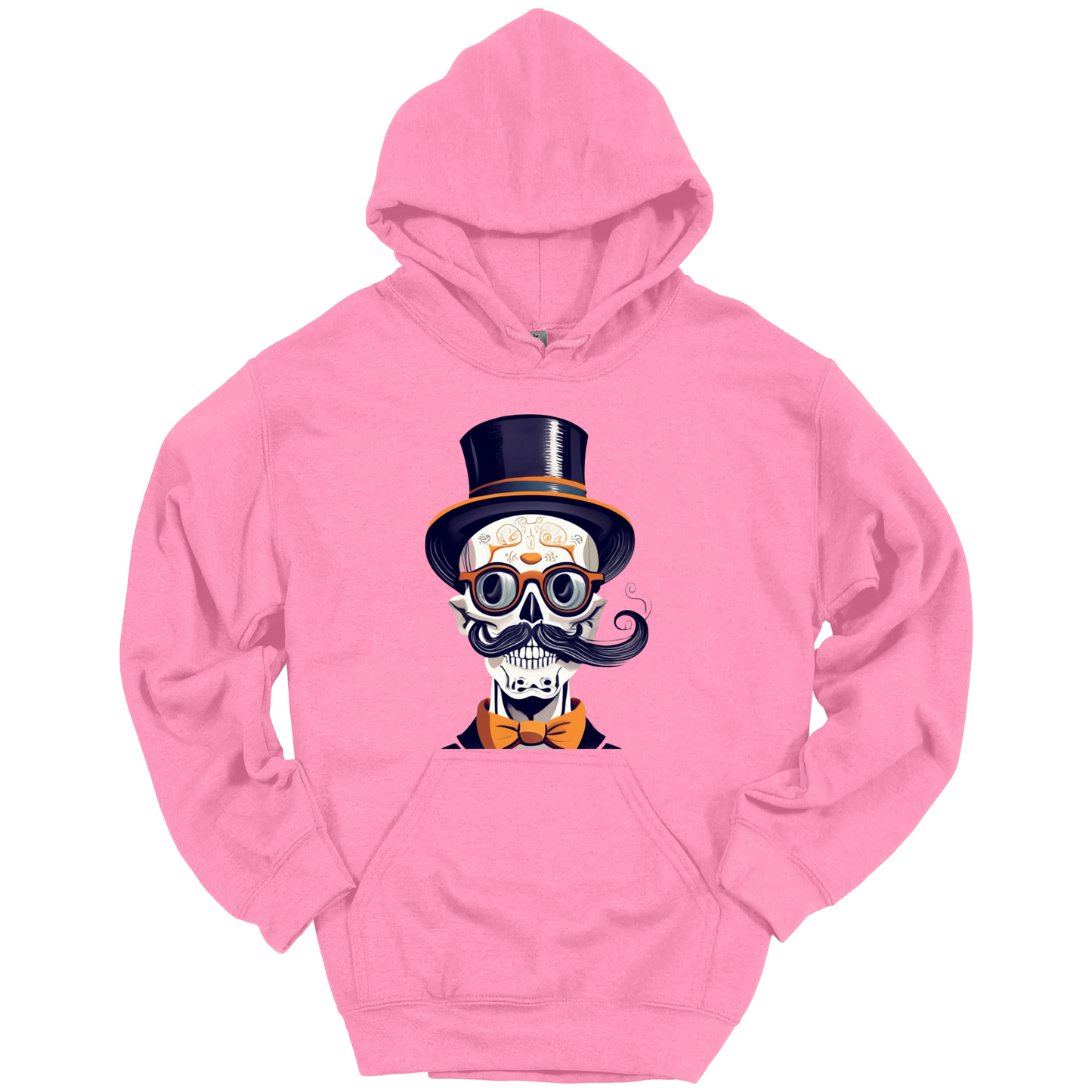Creepy Black Hat Skull Halloween Hoodie