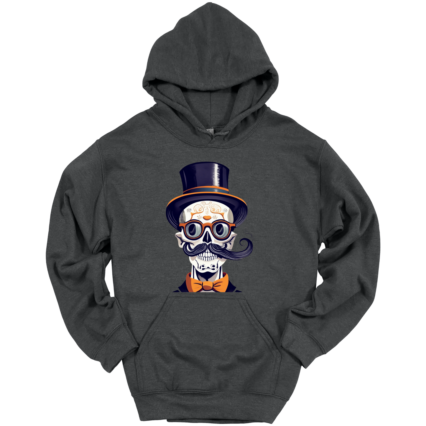 Creepy Black Hat Skull Halloween Hoodie