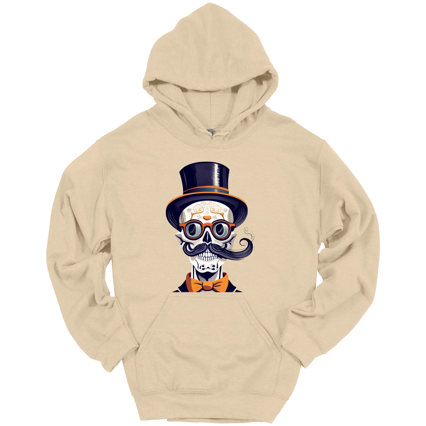 Creepy Black Hat Skull Halloween Hoodie