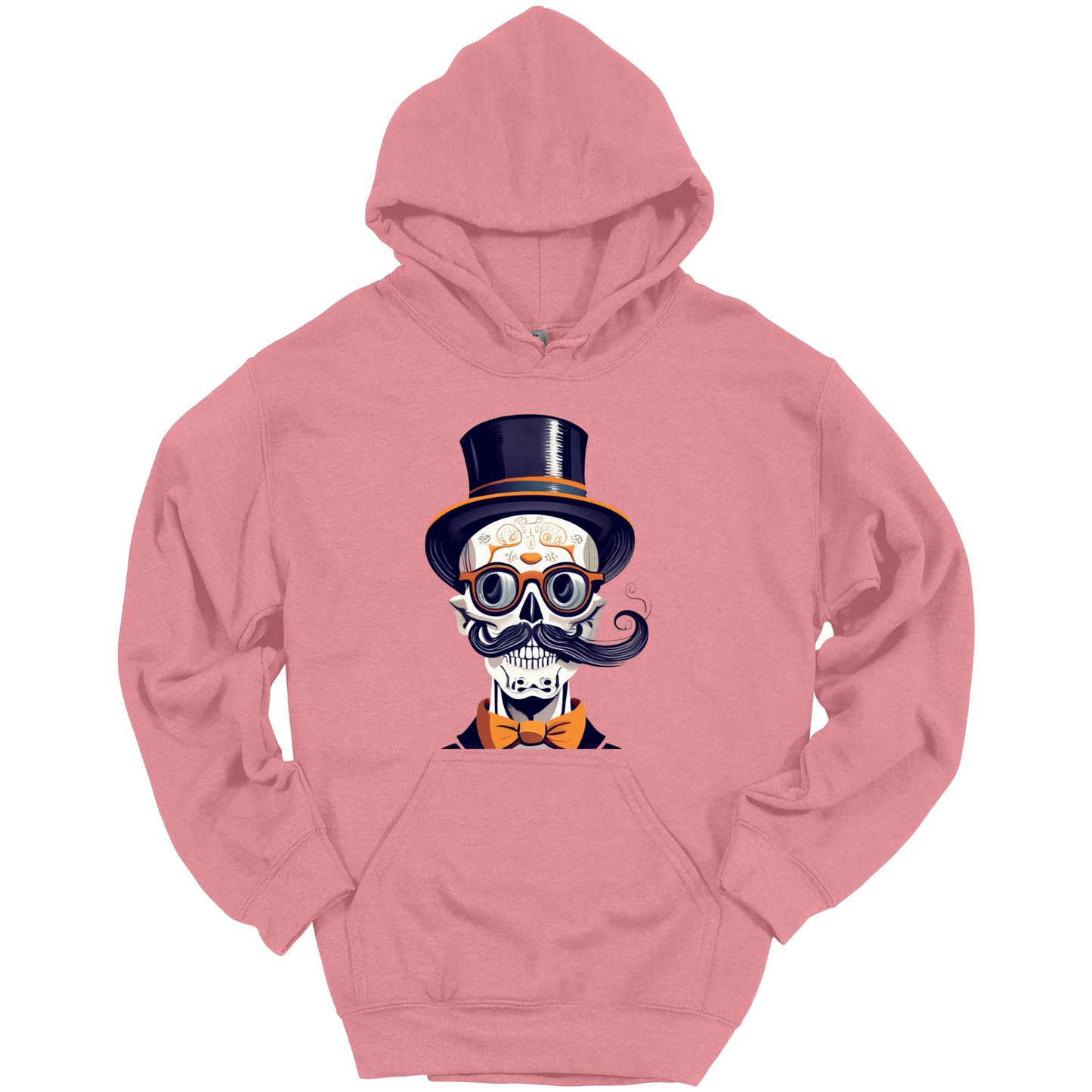 Creepy Black Hat Skull Halloween Hoodie