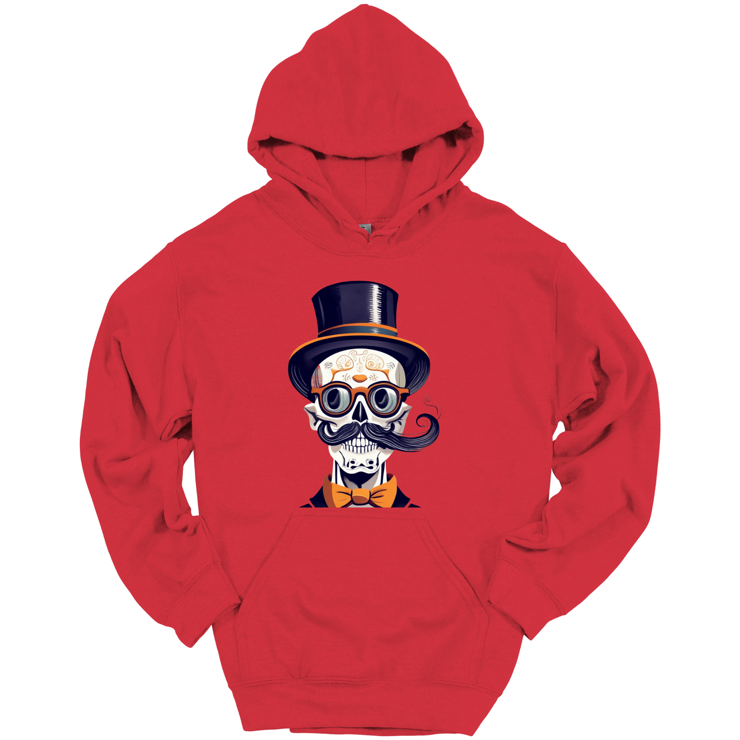 Creepy Black Hat Skull Halloween Hoodie