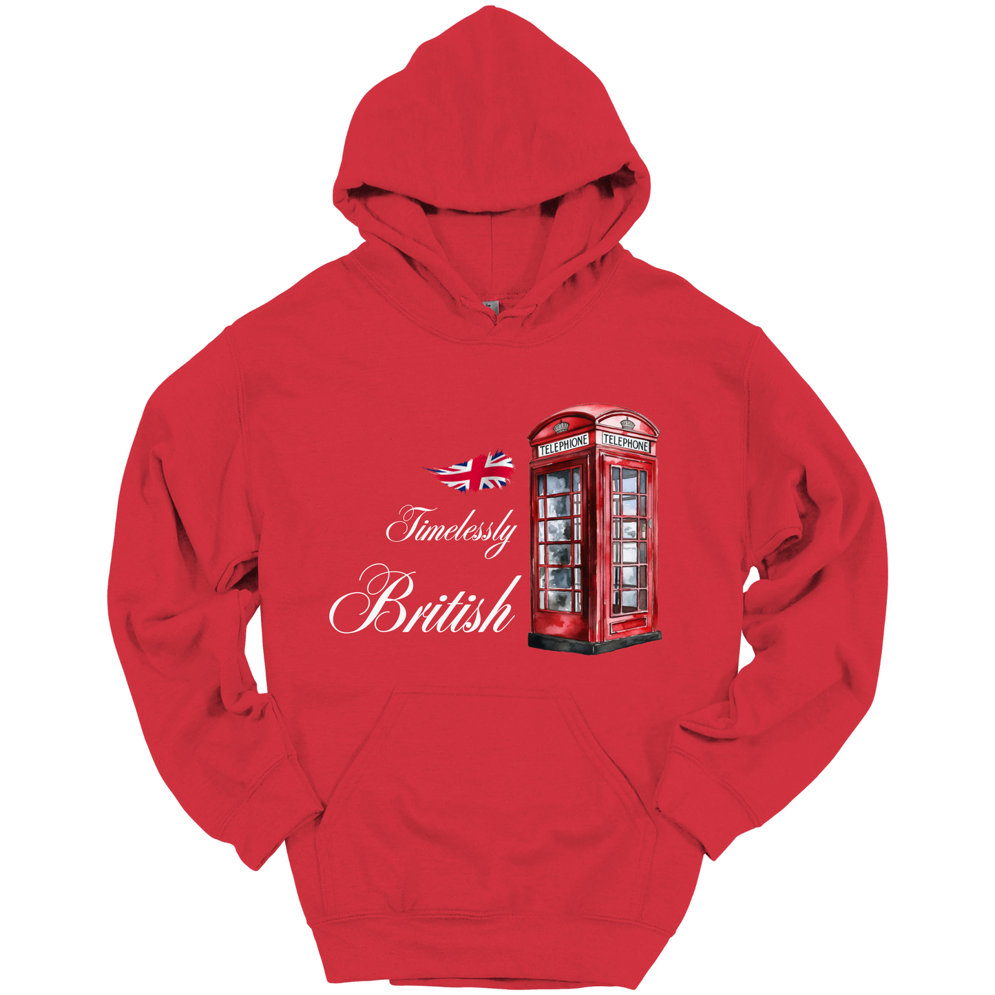 Timelessly British Red Phone Booth Unisex Hoodie
