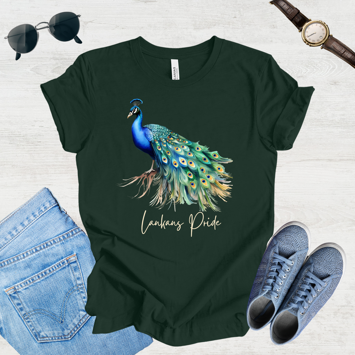 Majestic Peacock Sri Lanka Tee