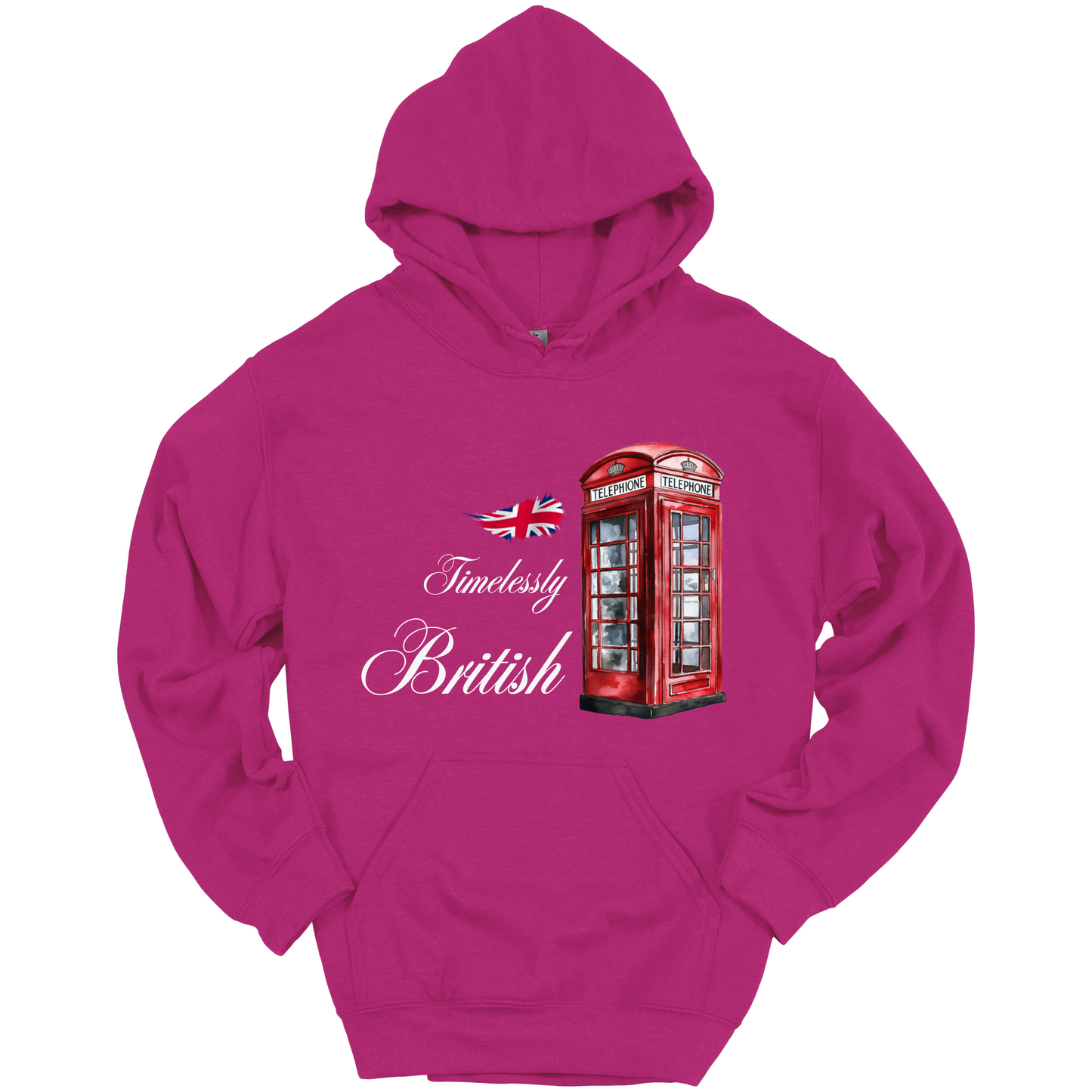 Timelessly British Red Phone Booth Unisex Hoodie