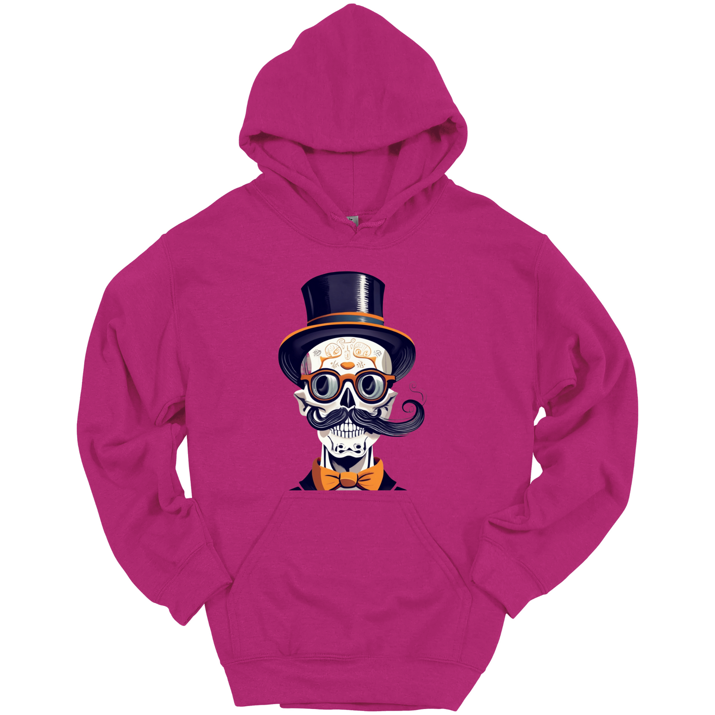Creepy Black Hat Skull Halloween Hoodie