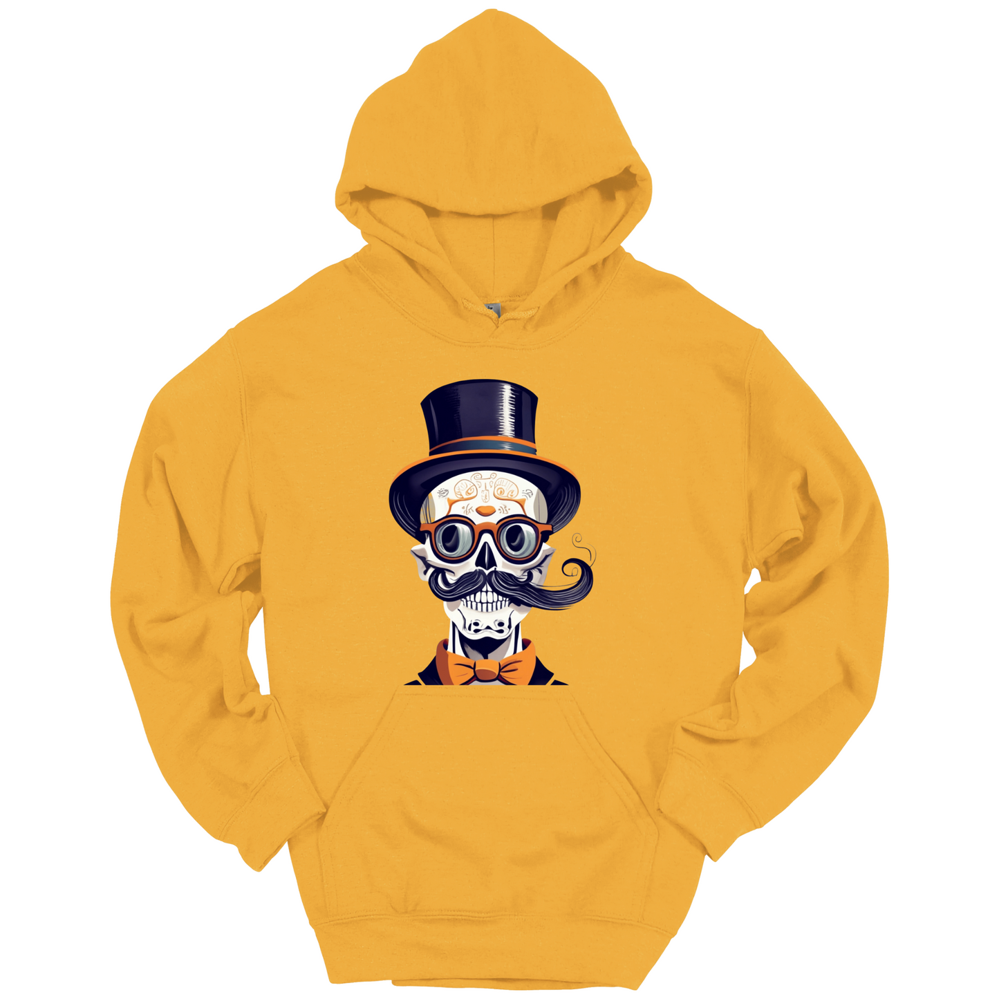 Creepy Black Hat Skull Halloween Hoodie