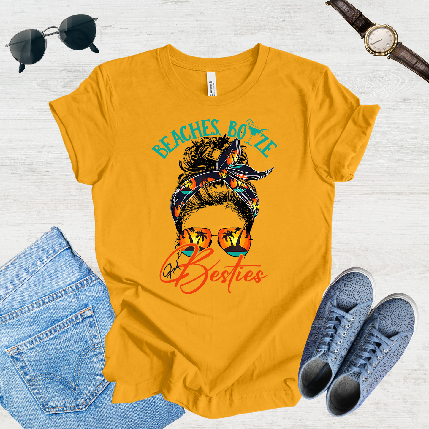 Beaches, Breeze & Besties Tee