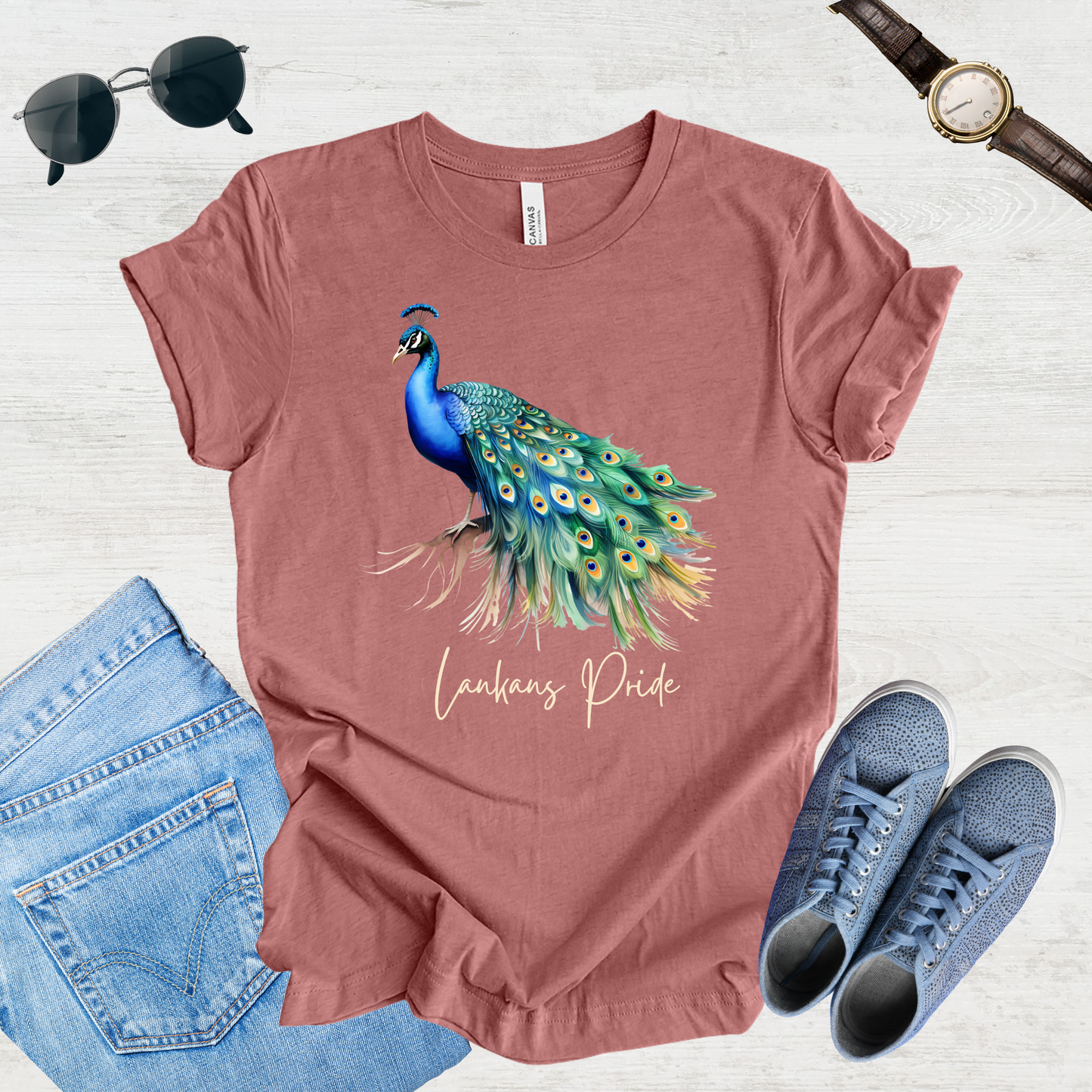 Majestic Peacock Sri Lanka Tee