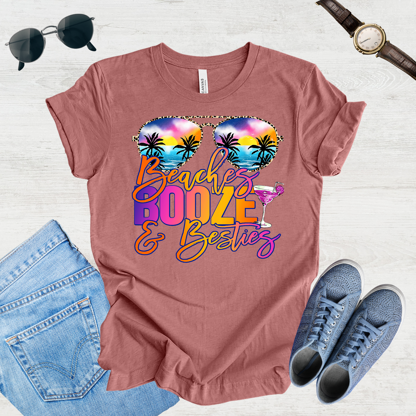 Beach, Booze & Besties – Girls' Getaway Tee