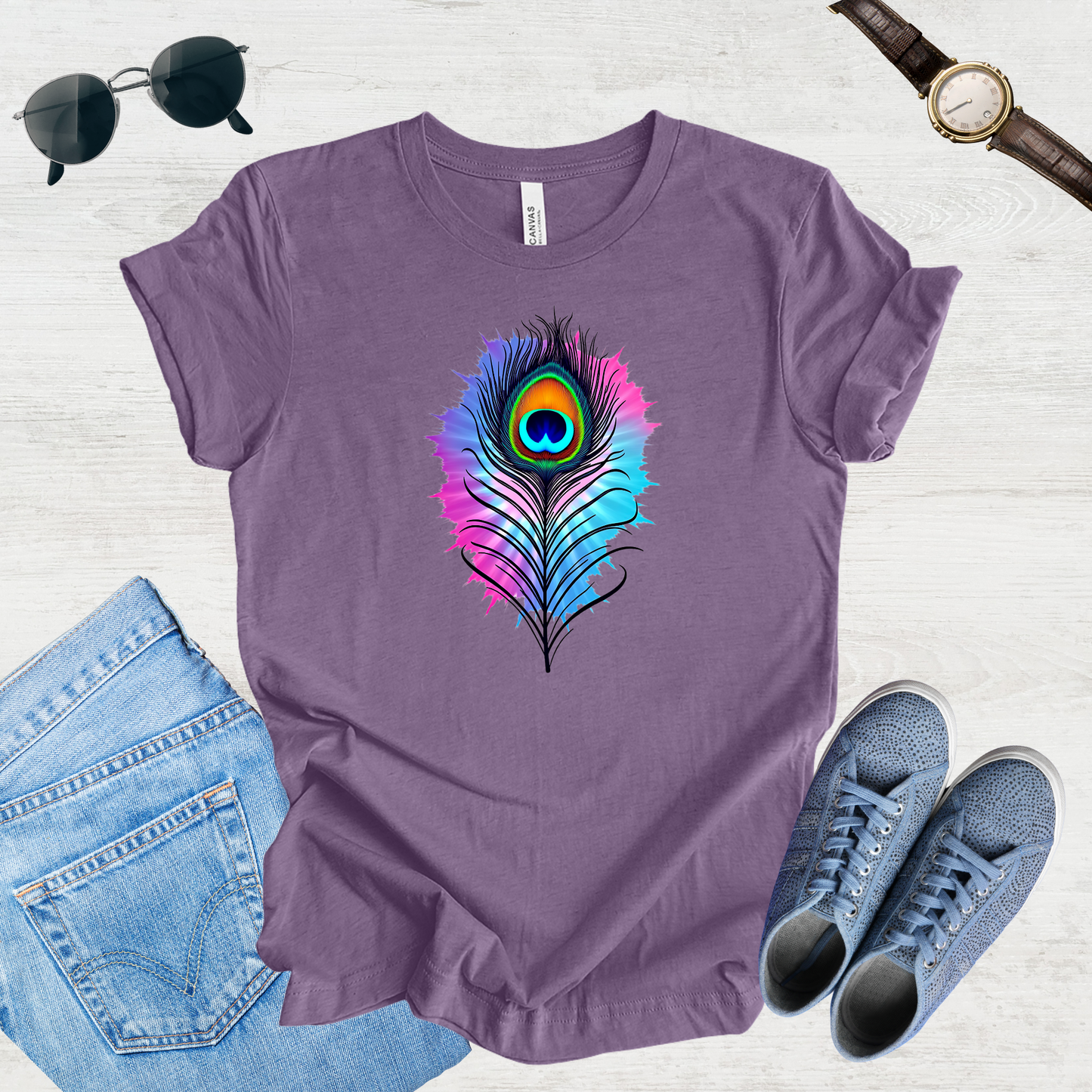 Radiant Plumage – Peacock Feather Tee