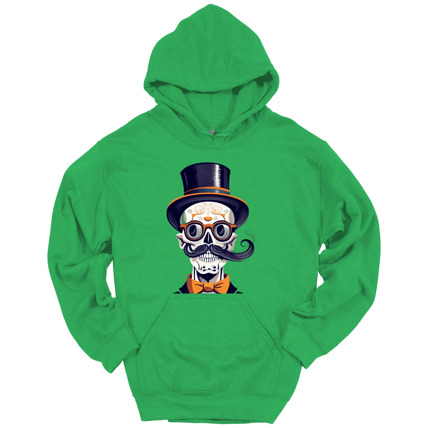 Creepy Black Hat Skull Halloween Hoodie