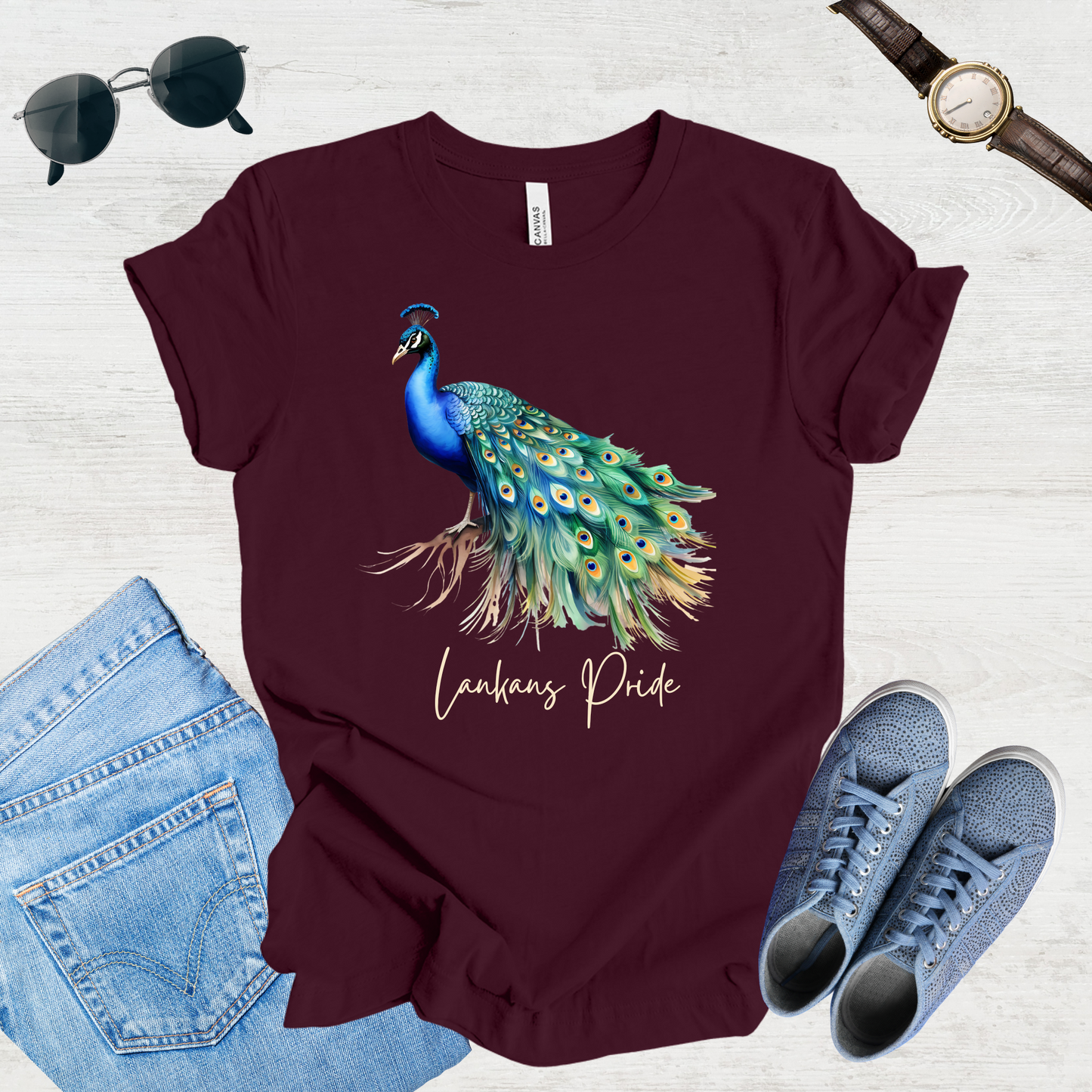 Majestic Peacock Sri Lanka Tee