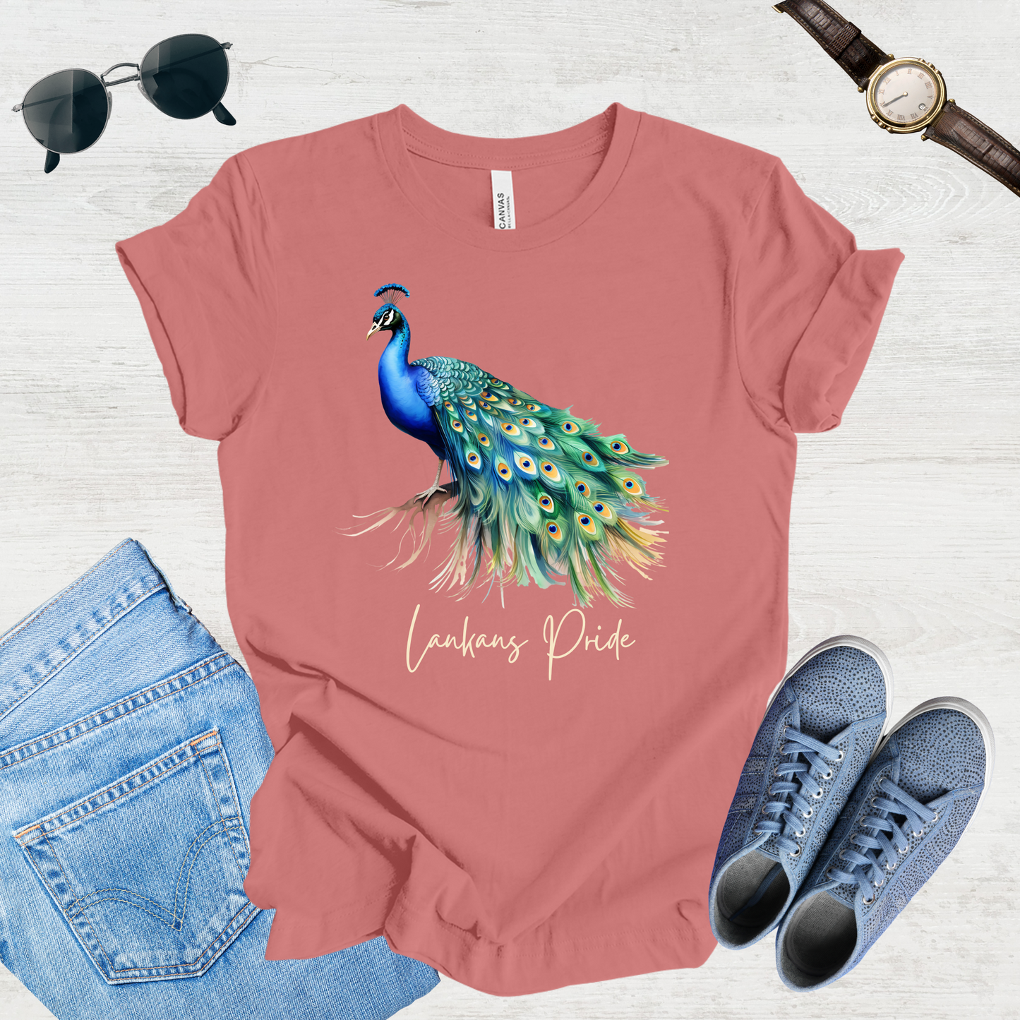 Majestic Peacock Sri Lanka Tee
