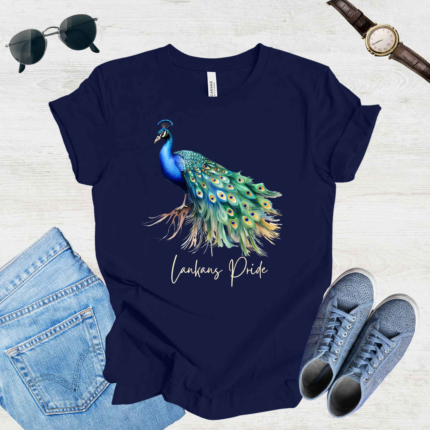 Majestic Peacock Sri Lanka Tee