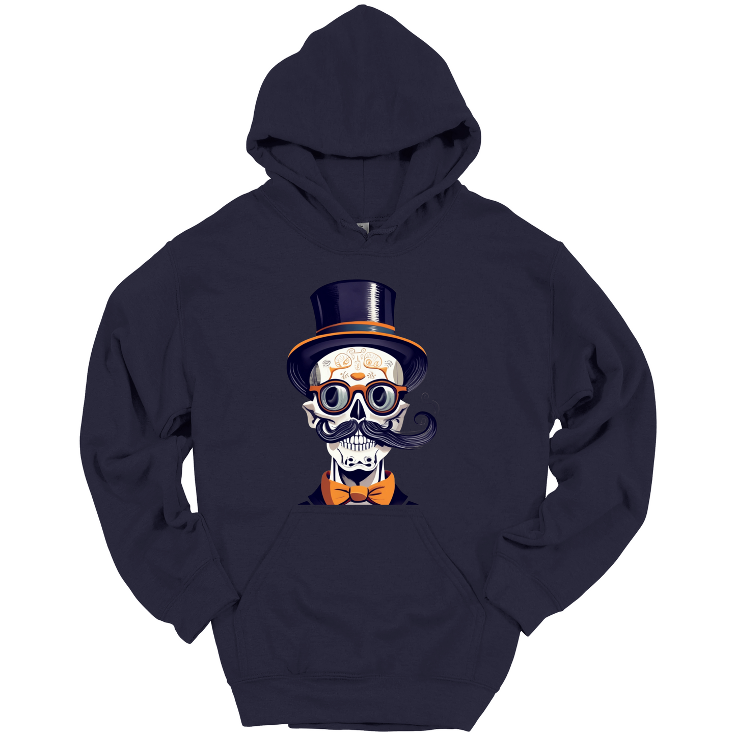 Creepy Black Hat Skull Halloween Hoodie