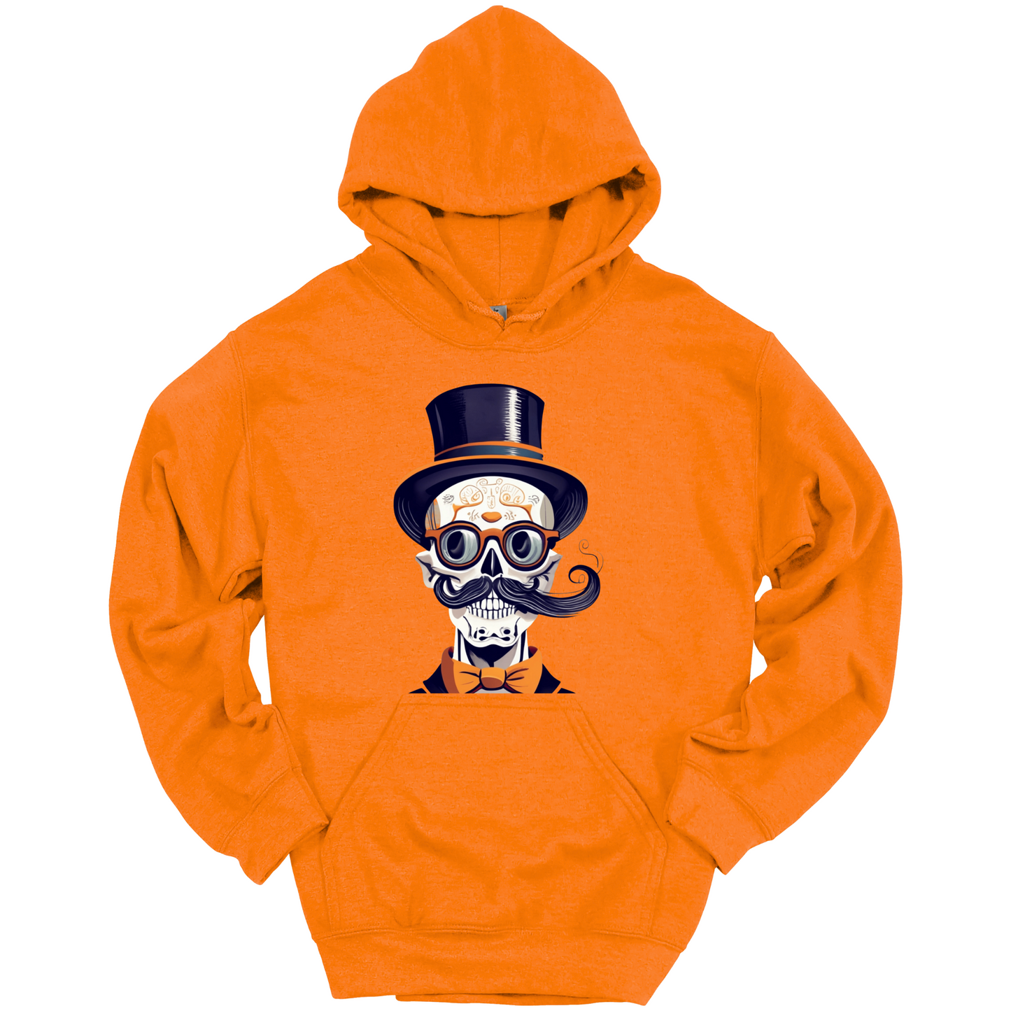 Creepy Black Hat Skull Halloween Hoodie