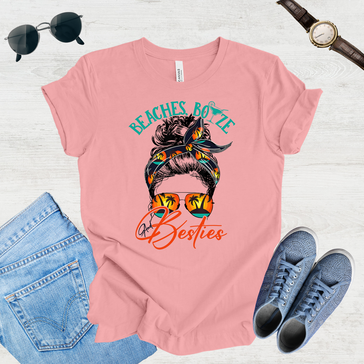 Beaches, Breeze & Besties Tee