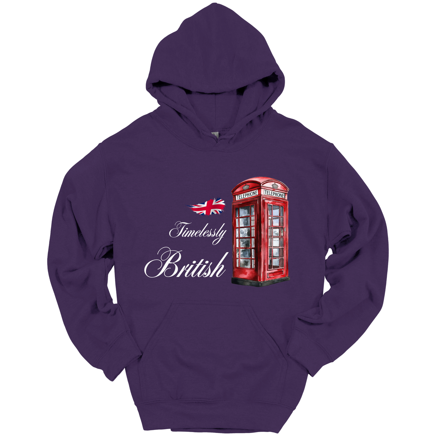 Timelessly British Red Phone Booth Unisex Hoodie