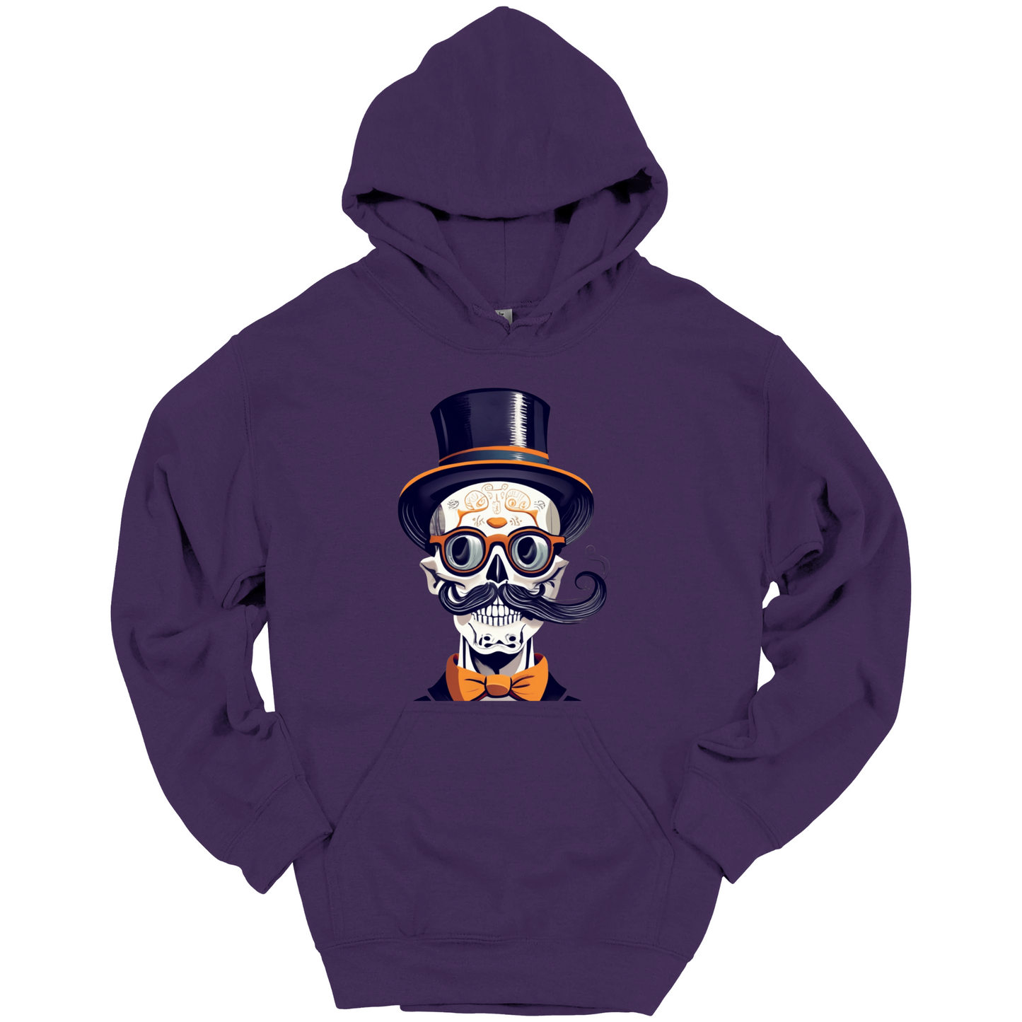 Creepy Black Hat Skull Halloween Hoodie