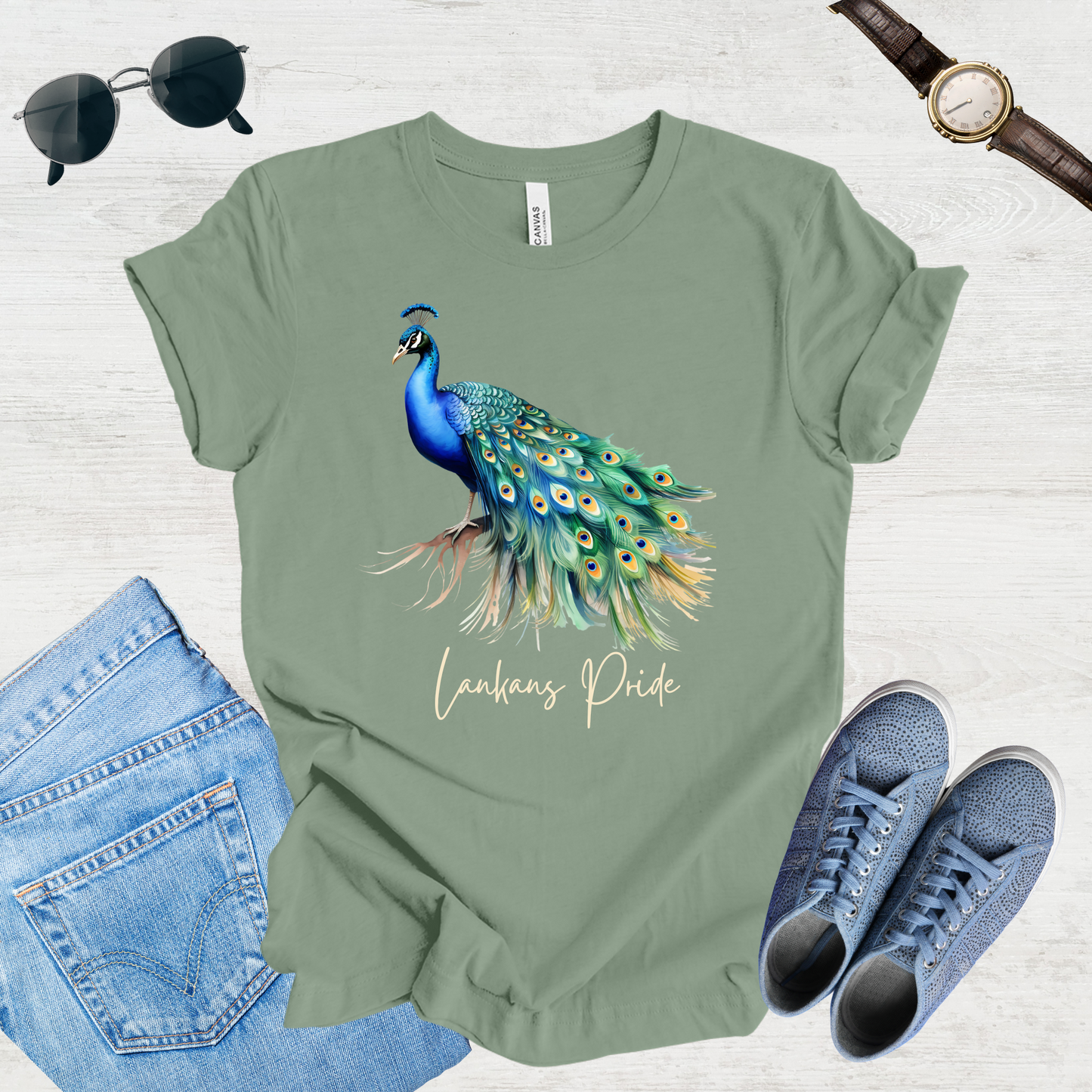 Majestic Peacock Sri Lanka Tee