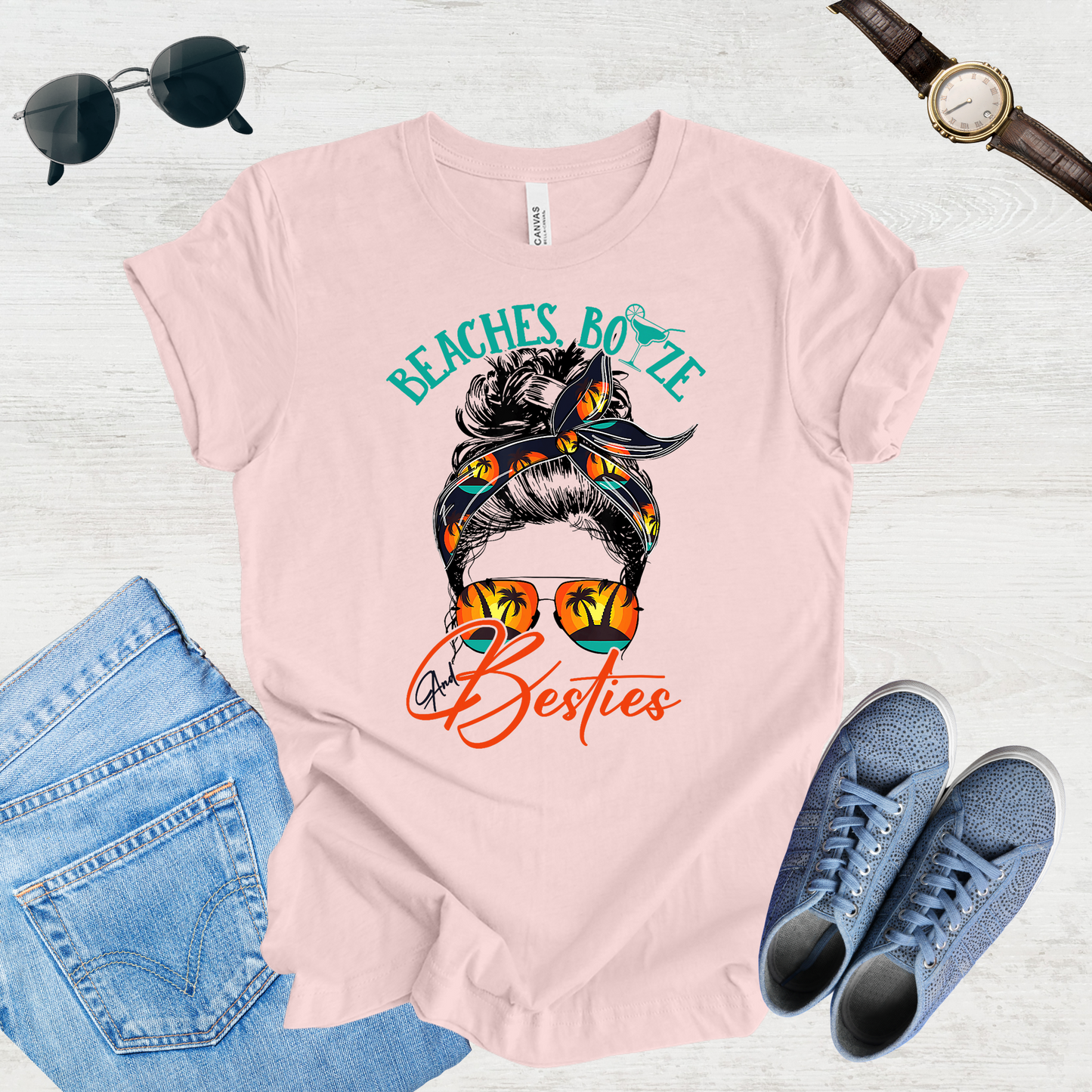 Beaches, Breeze & Besties Tee
