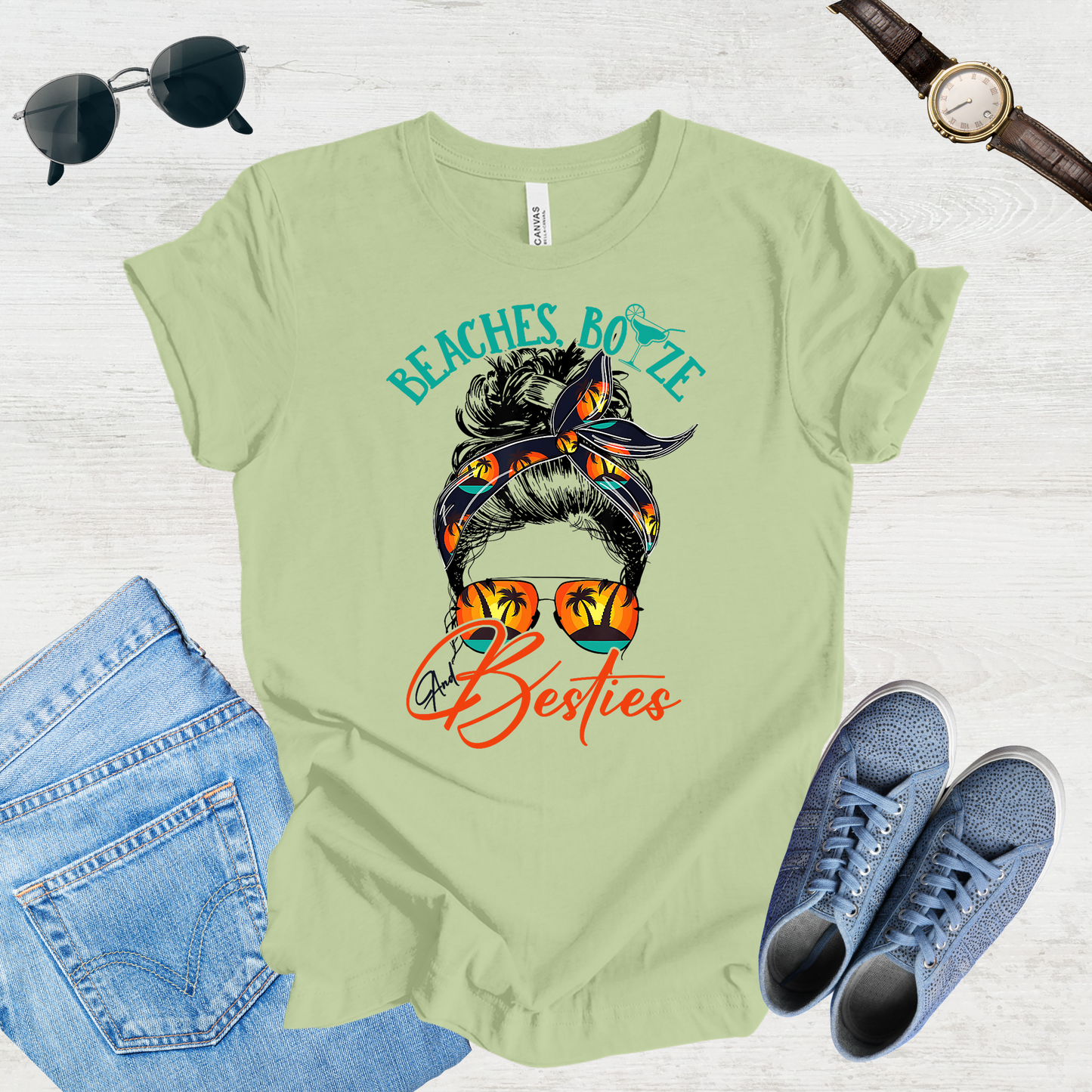 Beaches, Breeze & Besties Tee