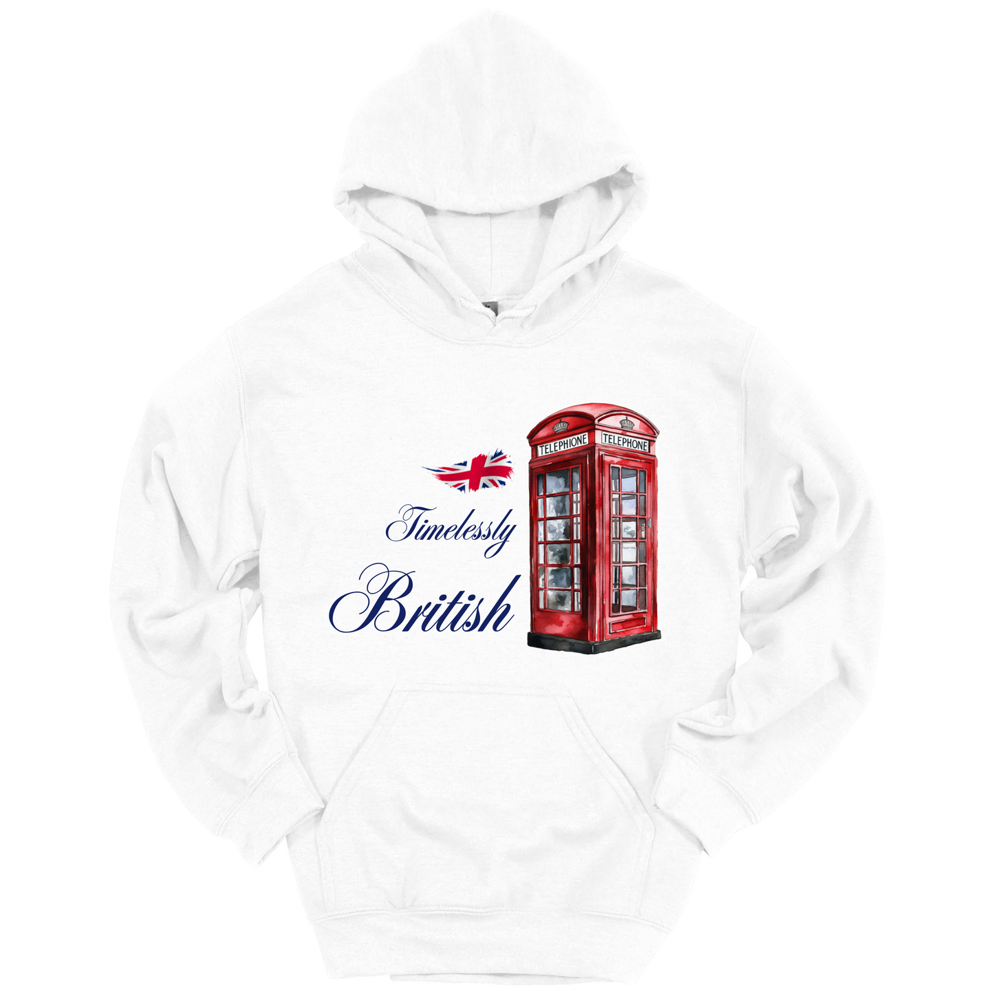 Timelessly British Red Phone Booth Unisex Hoodie