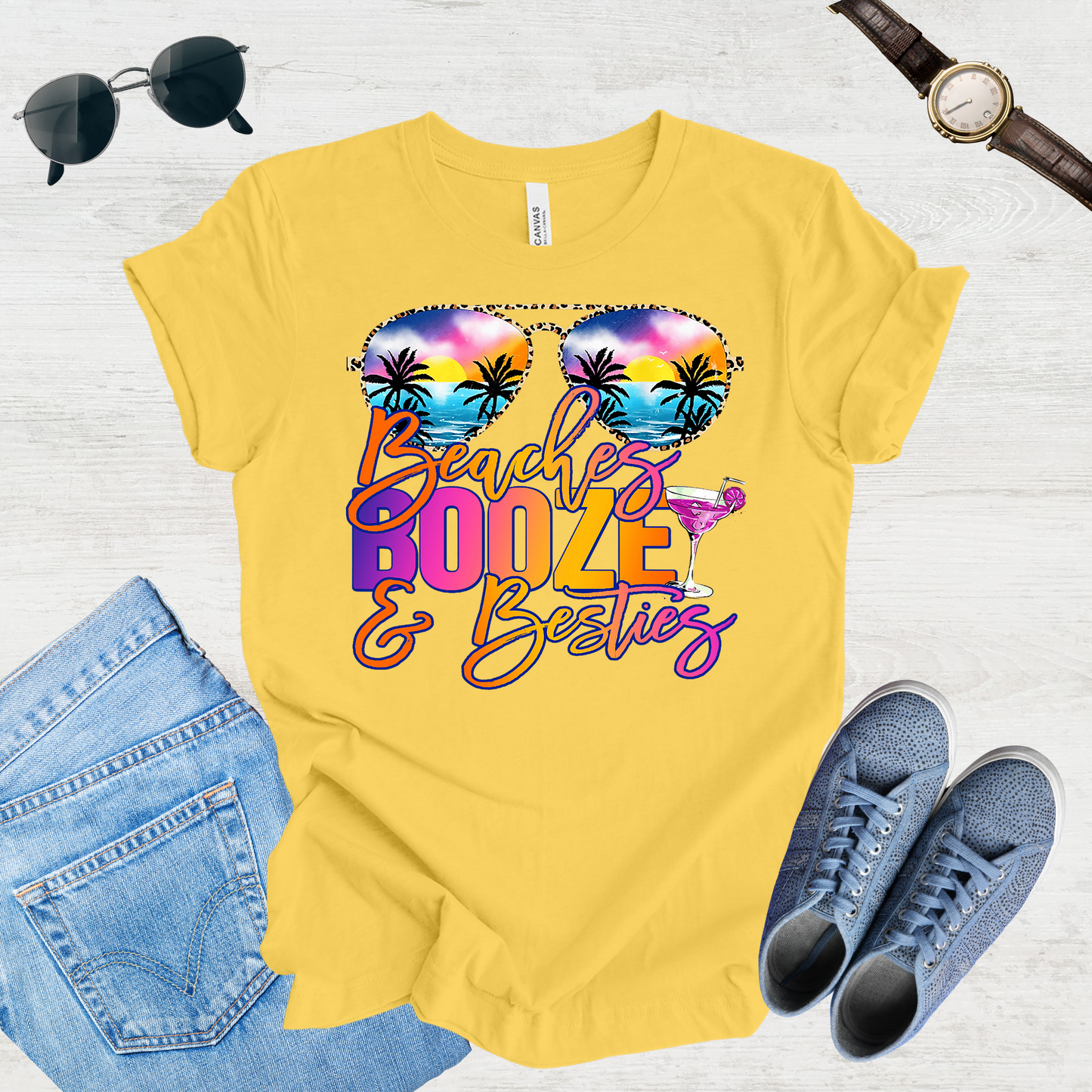 Beach, Booze & Besties – Girls' Getaway Tee