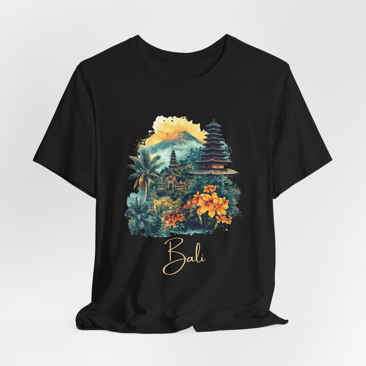 Bali Tropical Sunset T‑Shirt — Island Paradise Floral Tee