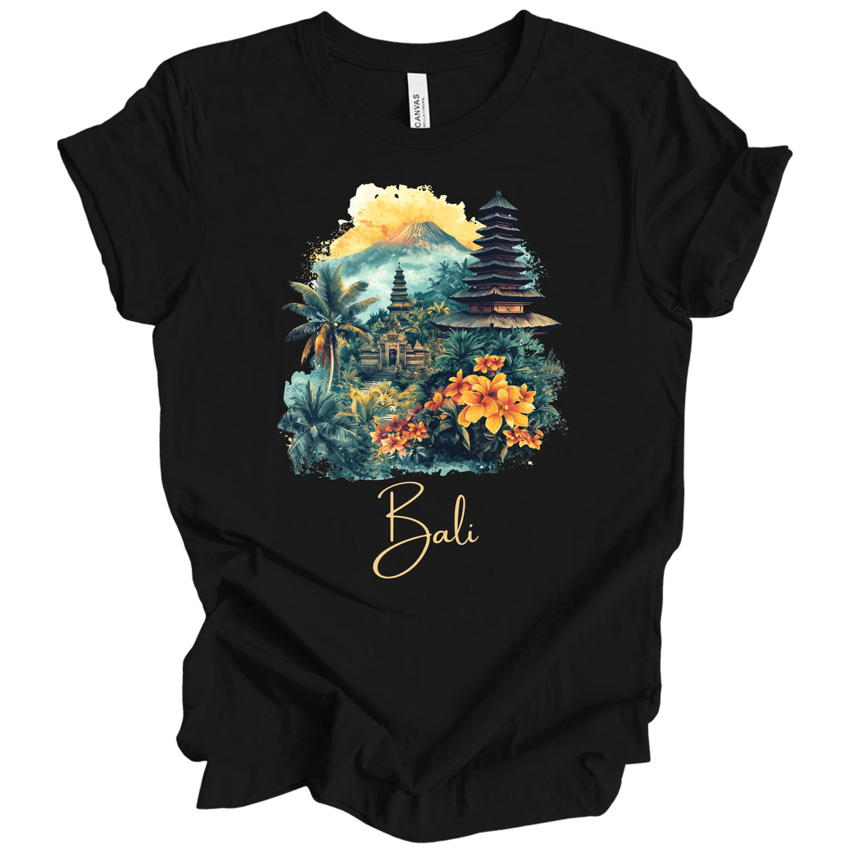 Bali Tropical Sunset T‑Shirt — Island Paradise Floral Tee