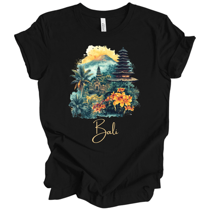 Bali Tropical Sunset T‑Shirt — Island Paradise Floral Tee