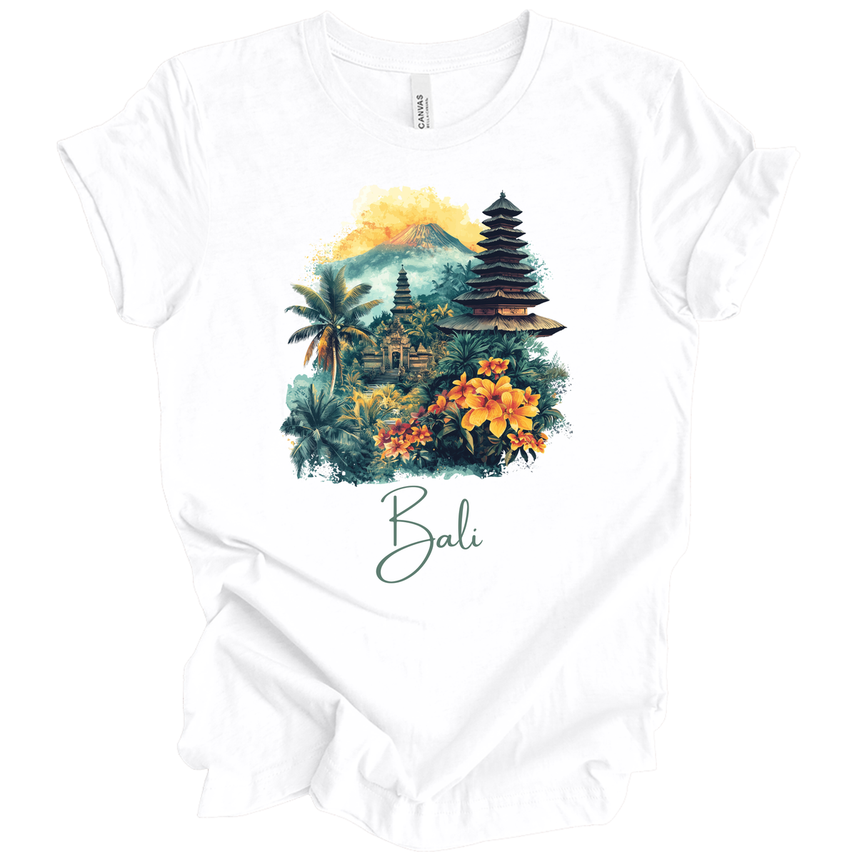 Bali Tropical Sunset T‑Shirt — Island Paradise Floral Tee