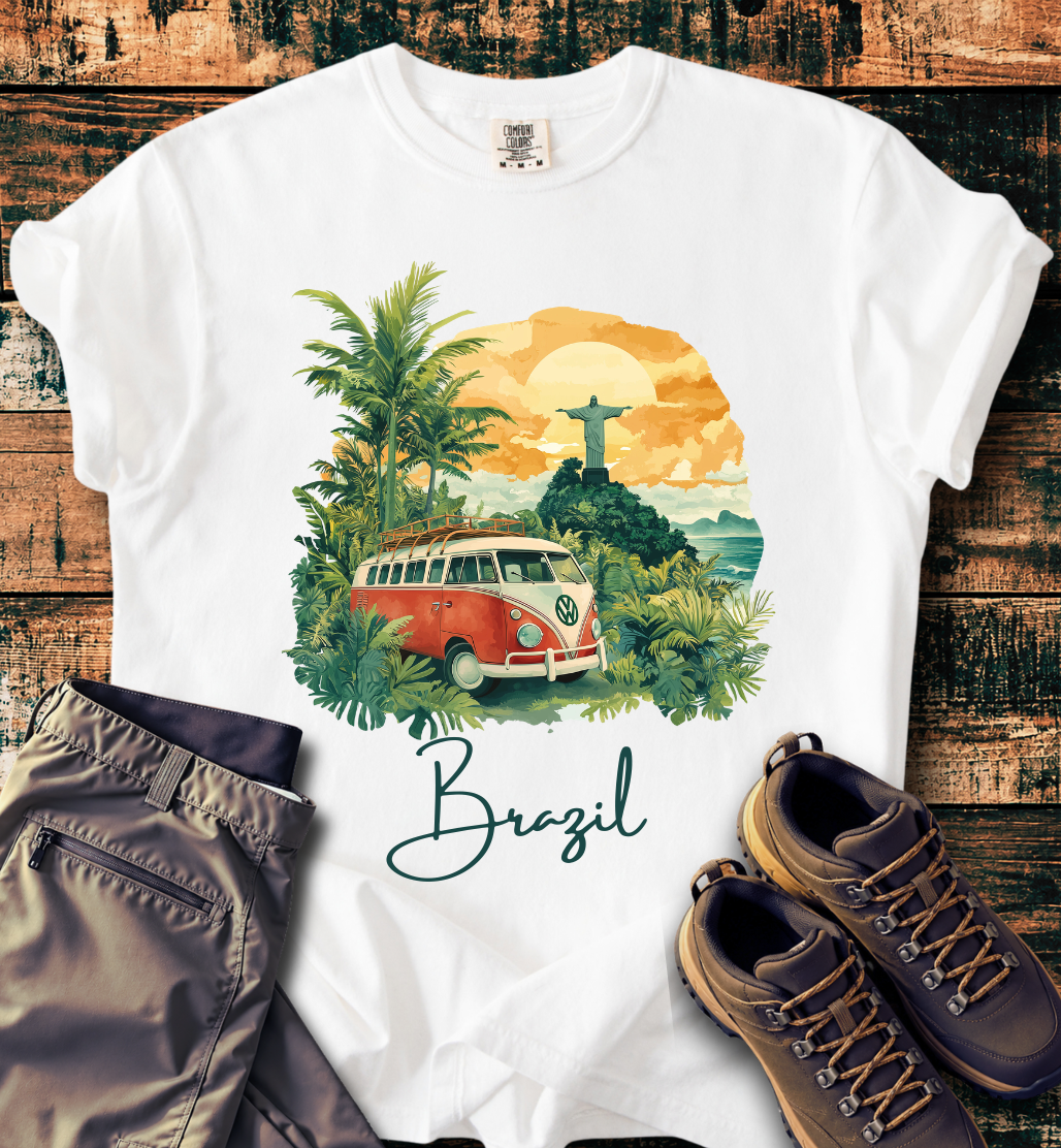 Brazil Vintage VW Camper Van T-Shirt