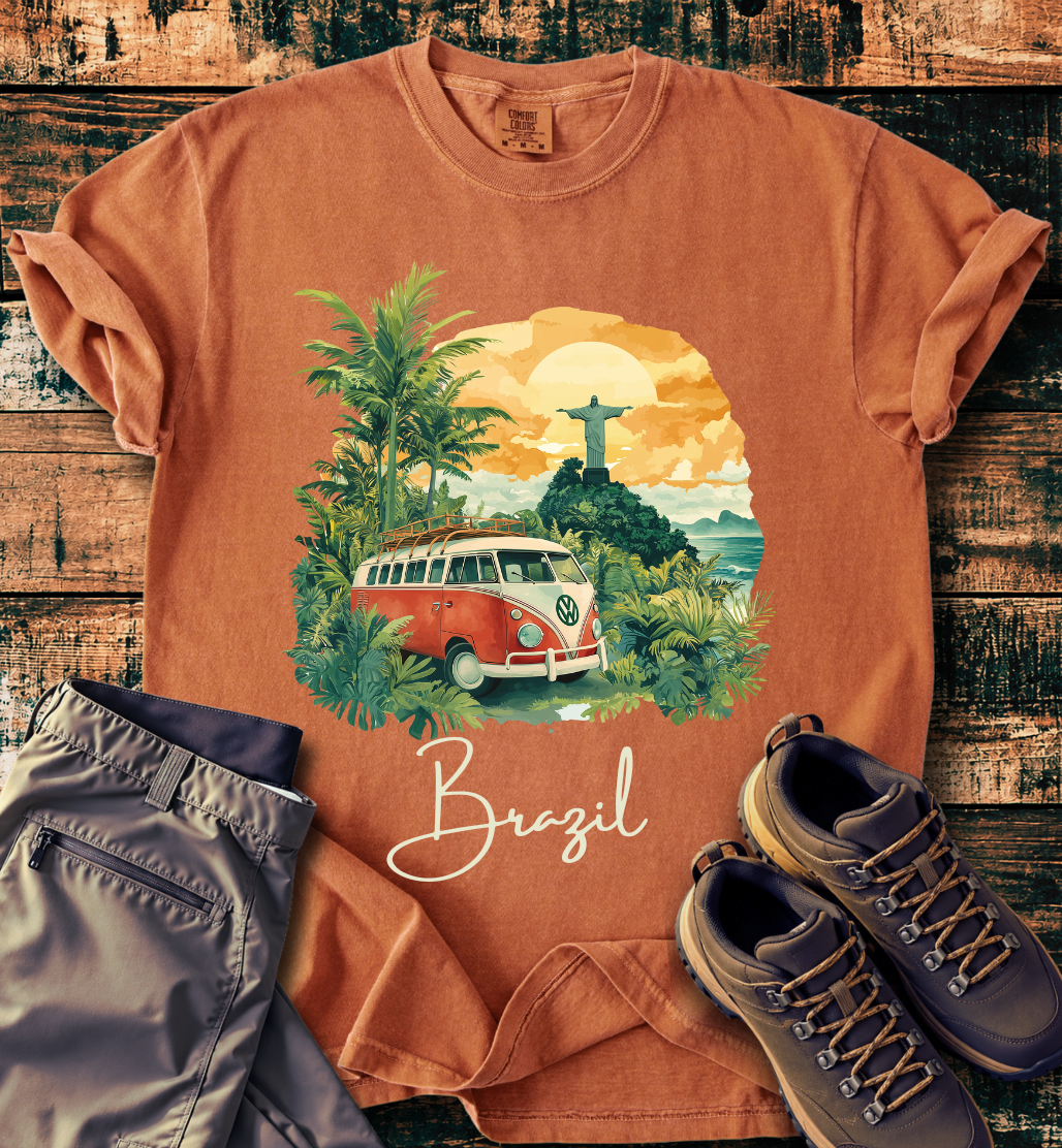 Brazil Vintage VW Camper Van T-Shirt