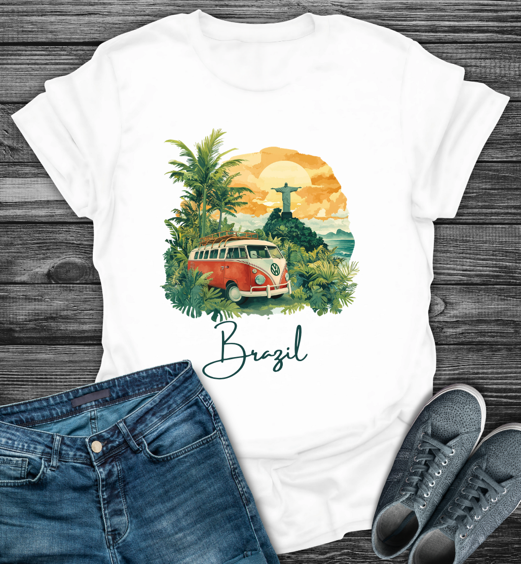 Brazil Vintage VW Camper Van Softstyle T-Shirt