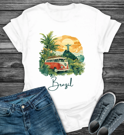 Brazil Vintage VW Camper Van Softstyle T-Shirt