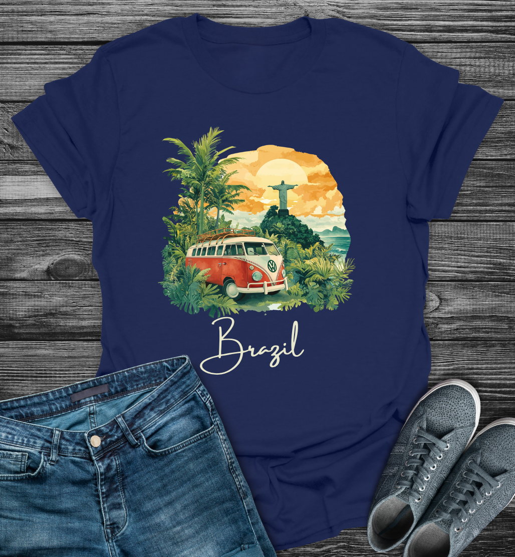 Brazil Vintage VW Camper Van Softstyle T-Shirt