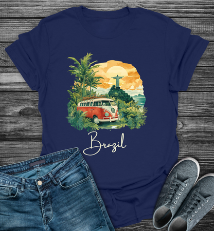 Brazil Vintage VW Camper Van Softstyle T-Shirt