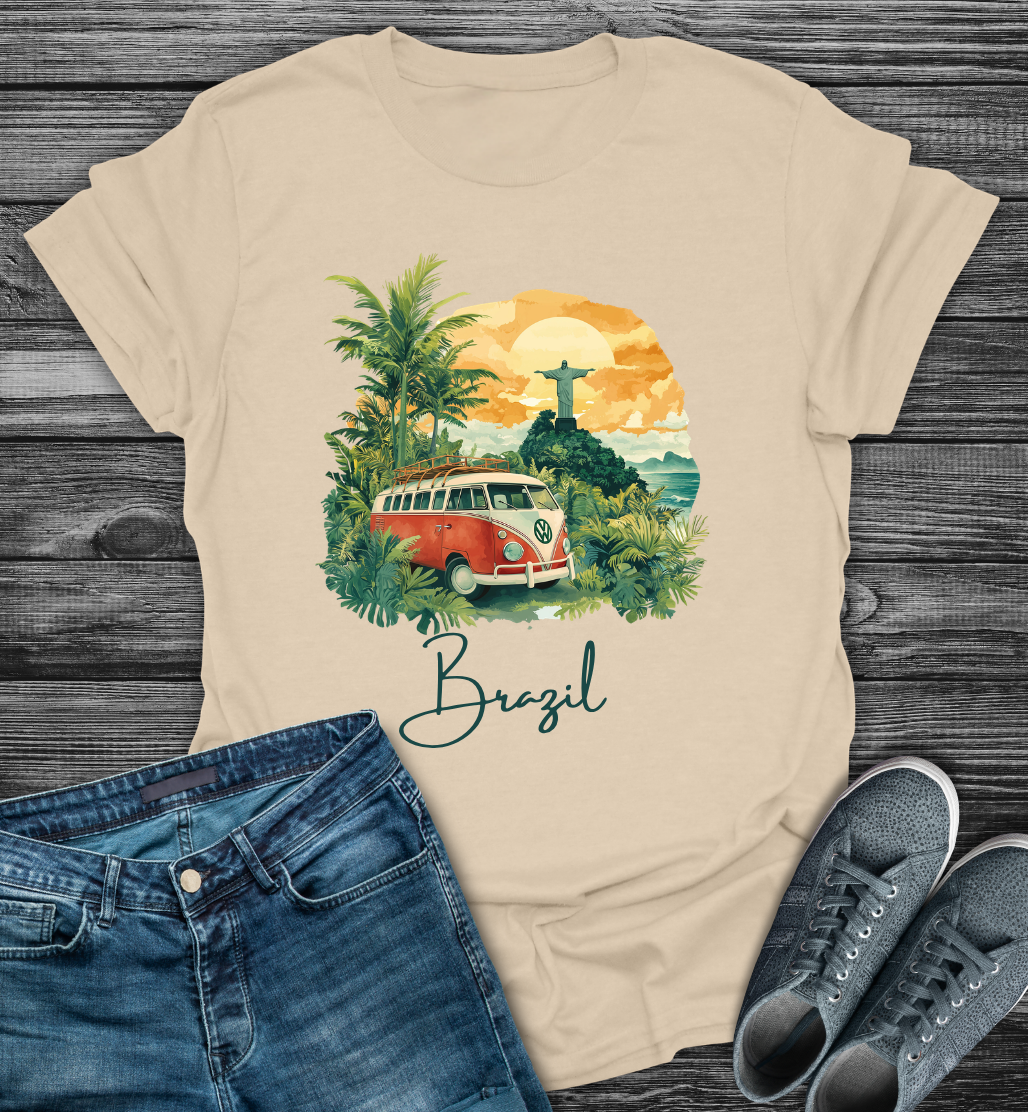 Brazil Vintage VW Camper Van Softstyle T-Shirt