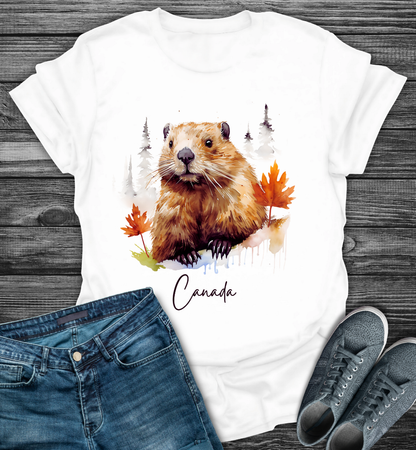 Canada Beaver Autumn Softstyle T-Shirt