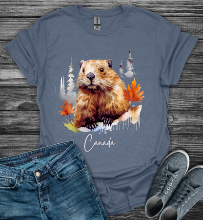 Canada Beaver Autumn Softstyle T-Shirt