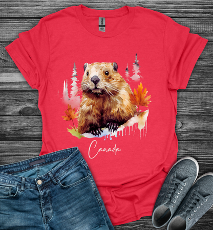 Canada Beaver Autumn Softstyle T-Shirt
