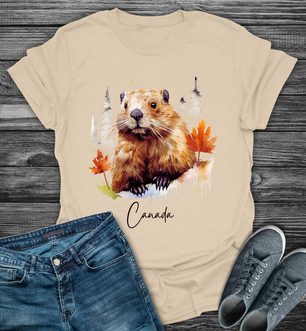 Canada Beaver Autumn Softstyle T-Shirt