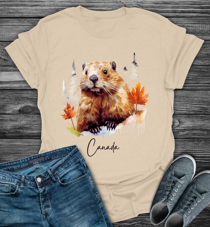 Canada Beaver Autumn Softstyle T-Shirt